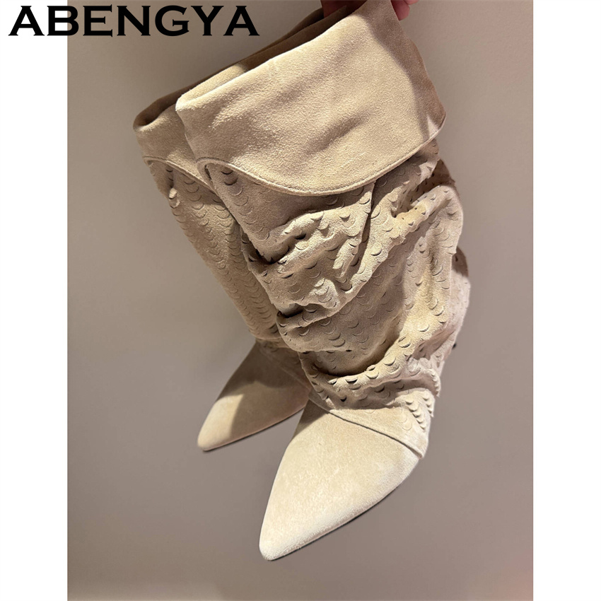 Winter Ethnic Fashion For Women - Женские полусапоги до середины икры 2026: