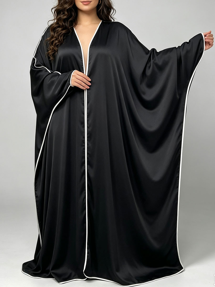 Abaya Modest Wear - Элегантное атласное кимоно-абайя для женщин, роскошное