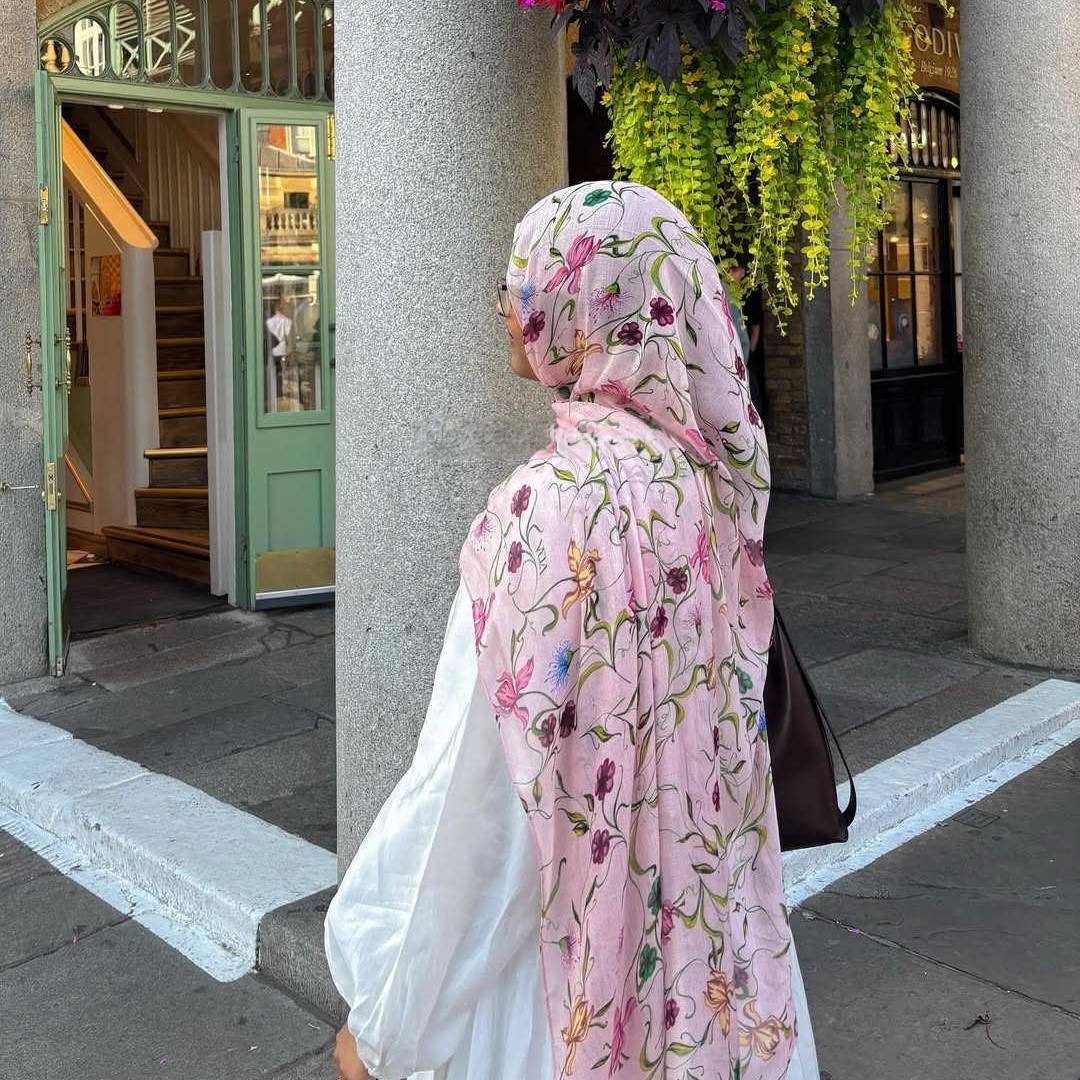 Go Ethnic Fashion - Женский богемный цветочный акварельный хиджаб Рамадан,