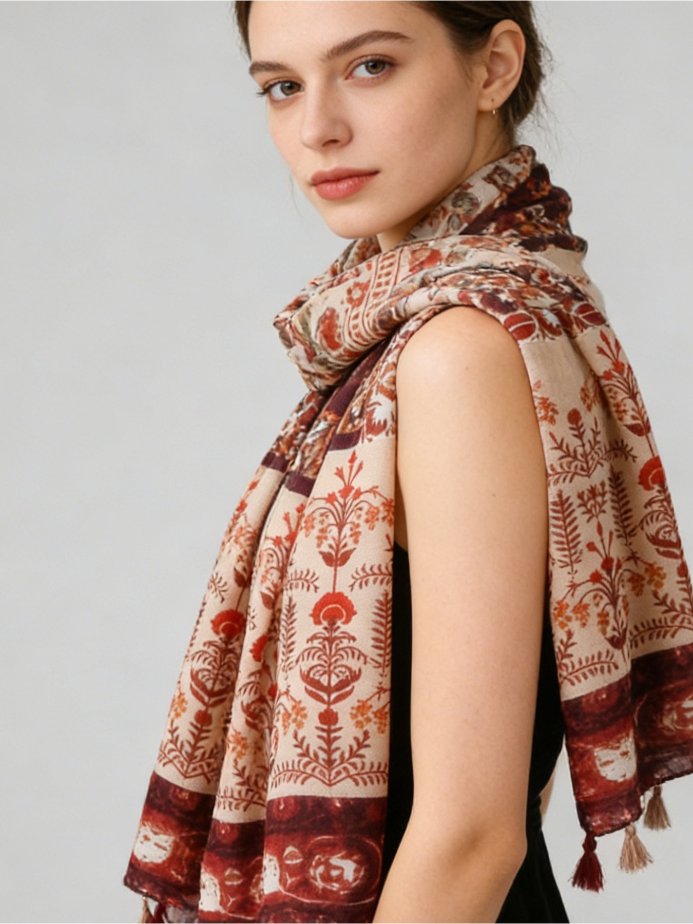 Шарф-платок из тонкого шелка с – обзор и цена Go Ethnic Fashion