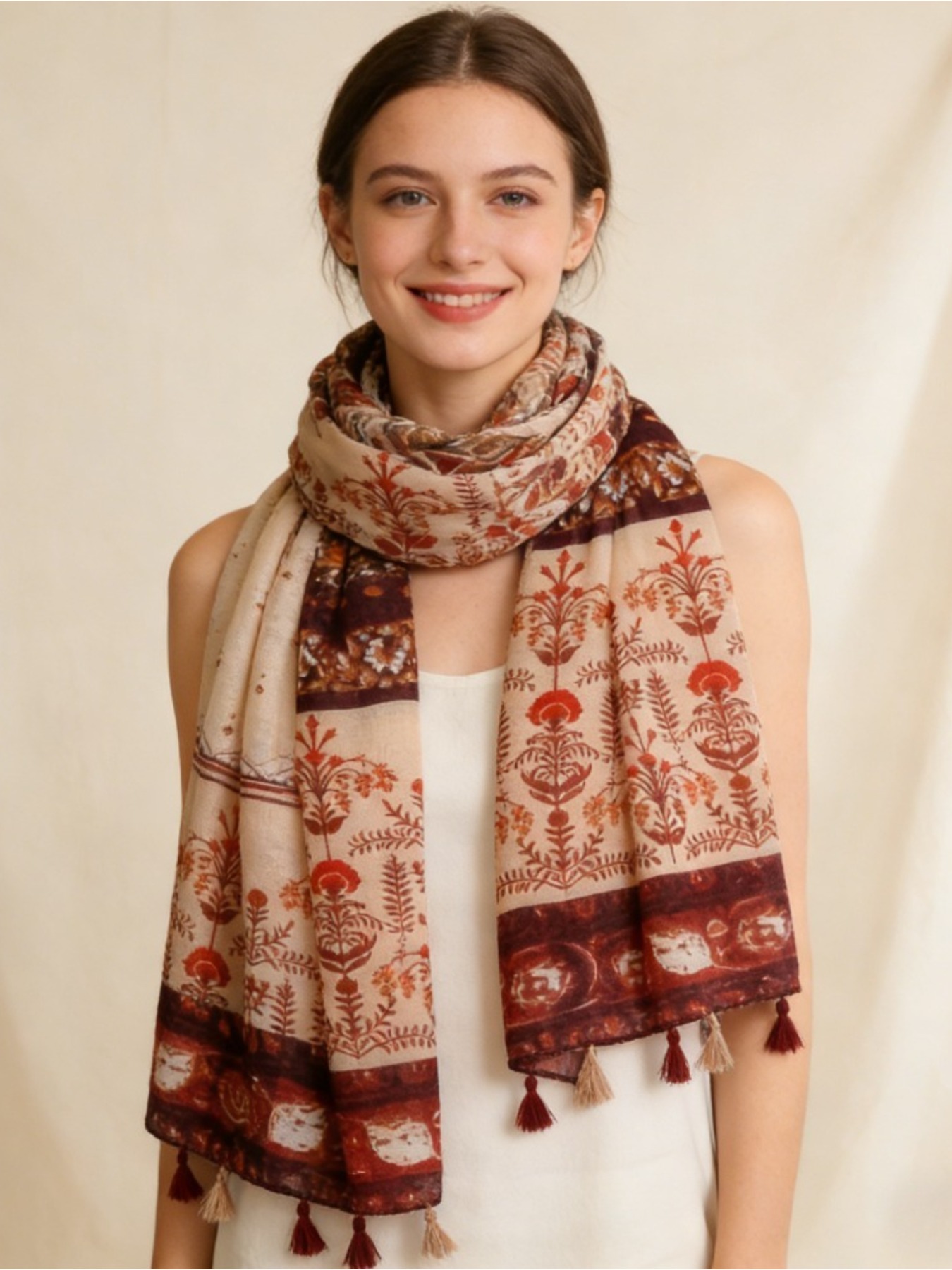 Шарф-платок из тонкого шелка с – обзор и цена Go Ethnic Fashion