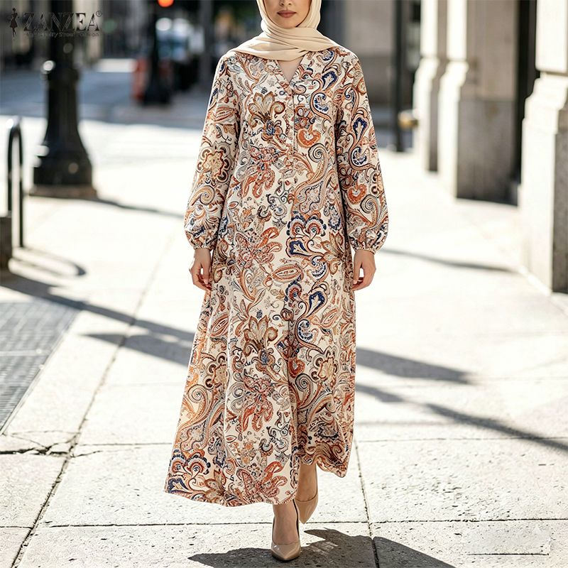 Женское макси-платье ZANZEA с  – обзор и цена Abaya Modest Wear