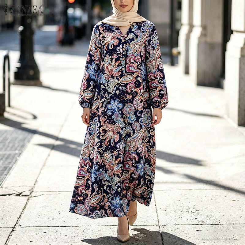 Женское макси-платье ZANZEA с  – обзор и цена Abaya Modest Wear