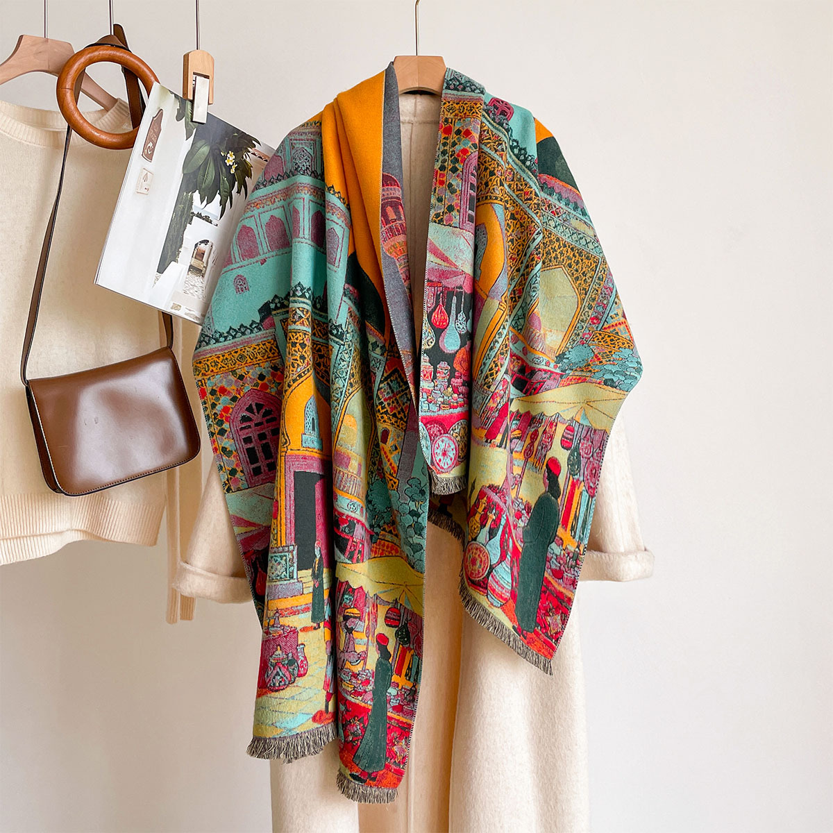 Осенне-зимний женский шарф из  – обзор и цена Go Ethnic Fashion